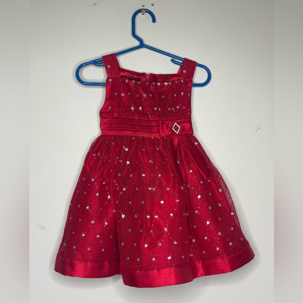 Red Sparkly Holiday Christmas Dress 2t